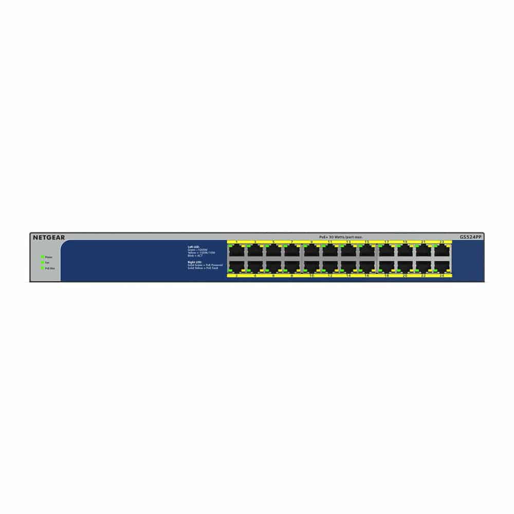 (image for) NETGEAR GS524PP 24 Port Gigabit Unmanaged PoE Switch 300W